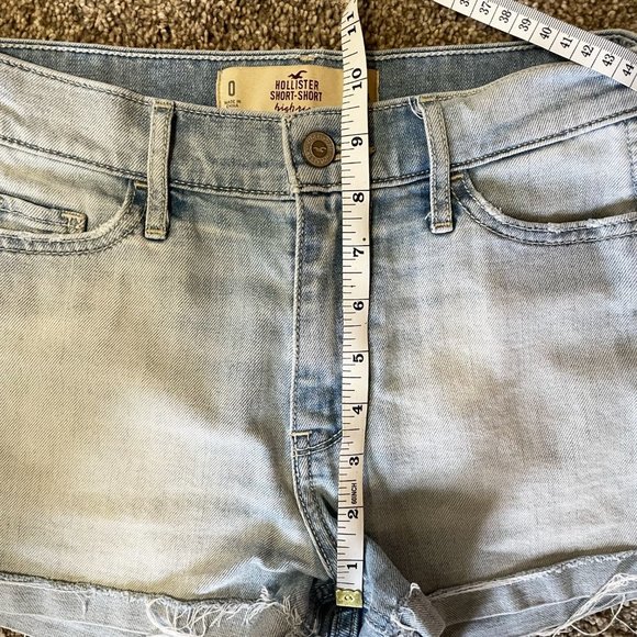 Hollister High Rise Super Skinny Jean light Wash Shorts 0/24 - Picture 7 of 7